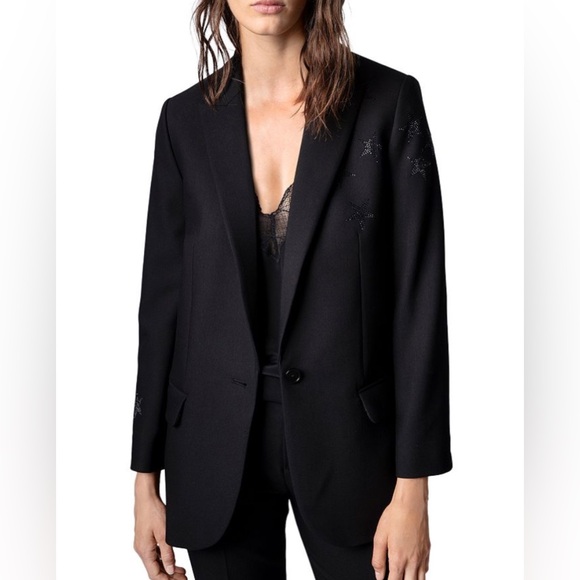 Zadig & Voltaire Viva Strass Star Blazer like new size 34/XS - Picture 1 of 16